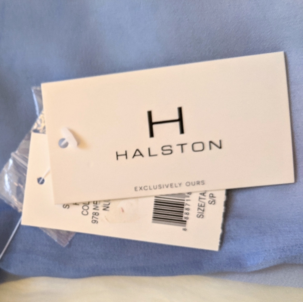 NWT H Halston Neutral Cloud Button Up Blouse Top - Picture 8 of 10